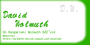 david wolmuth business card